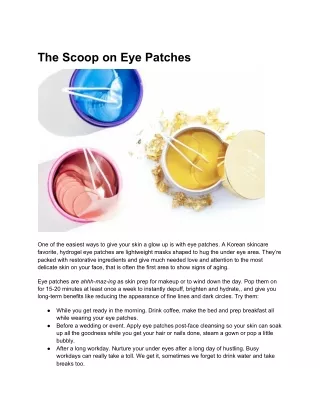 the scoop on eye patches