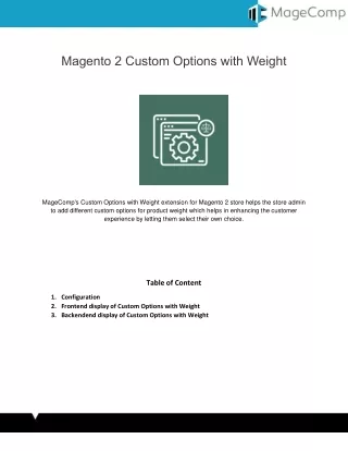 magento 2 custom options with weight