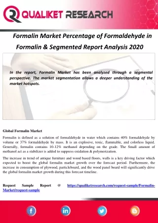 formalin market percentage of formaldehyde in