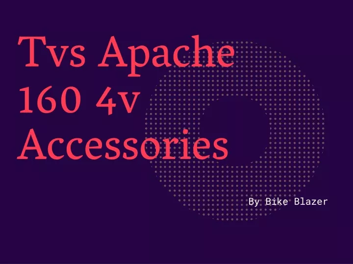tvs apache 160 4v accessories