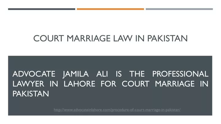 court marriage law in pakistan