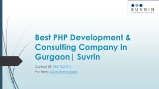 Best PHP Development & Consulting Company in Gurgaon | Suvrin