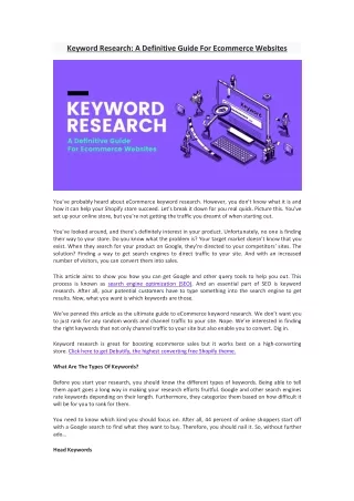 keyword research a definitive guide for ecommerce