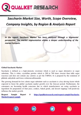 saccharin market size worth scope overview