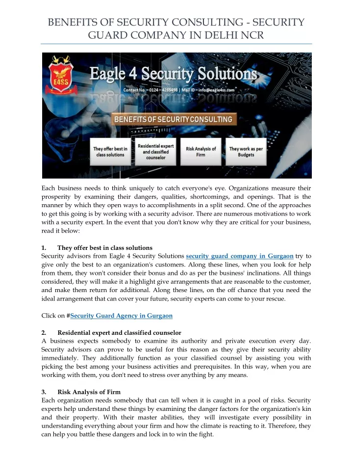 benefits of security consulting security guard