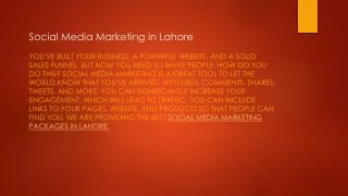 social media marketing in lahore