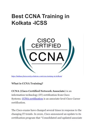 best ccna training in kolkata icss