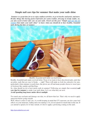 Simple nail care tips for summer that make your nails shine