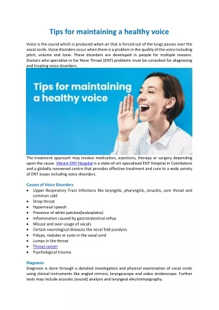 tips for maintaining a healthy voice voice