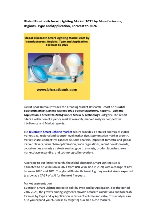 global bluetooth smart lighting market 2021