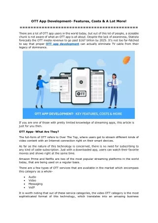 ott app development features costs a lot more