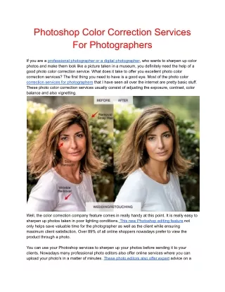 Photoshop Color Correction Services For Photographers