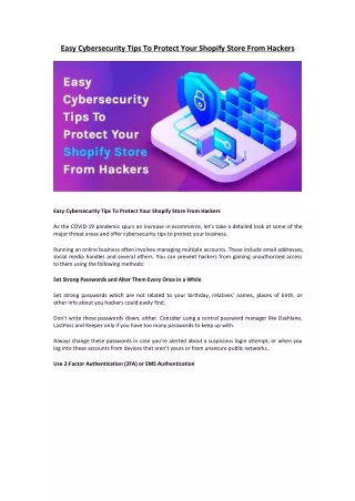 easy cybersecurity tips to protect your shopify