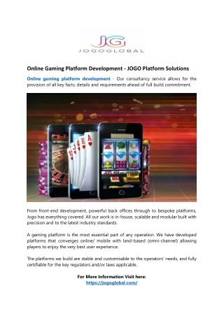online gaming platform development jogo platform