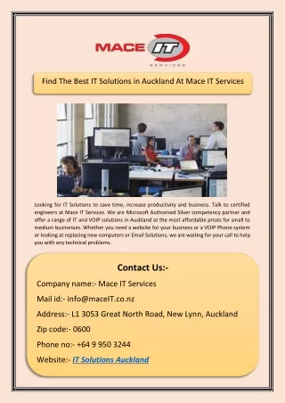 find the best it solutions in auckland at mace
