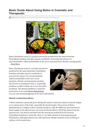 basic guide about using botox in cosmetic