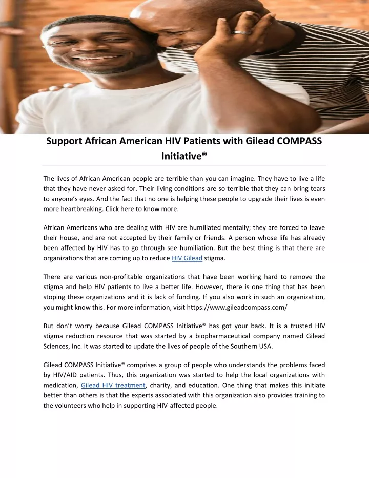 support african american hiv patients with gilead