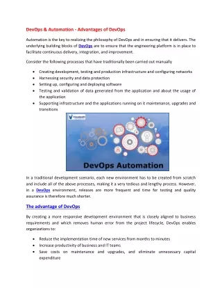 devops automation advantages of devops