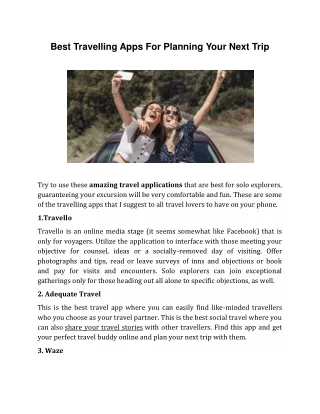 best travelling apps for planning your next trip