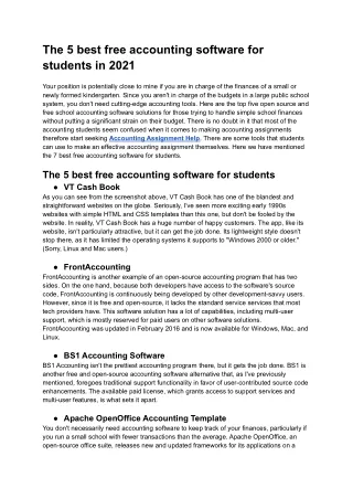 the 5 best free accounting software for students