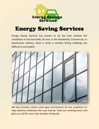 Best Car Window Tinting Service In Evansville | Energy Savings Services