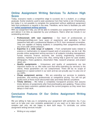 online assignment writing services to achieve