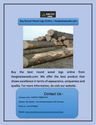 Buy Round Wood Logs Online | Hargitatawoods.com