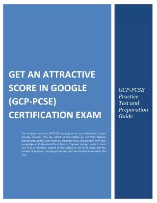 get an attractive score in google gcp pcse