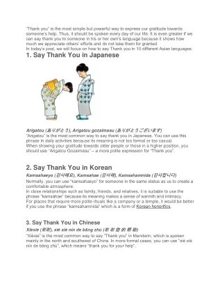 How to Say Thank You in Asian Languages