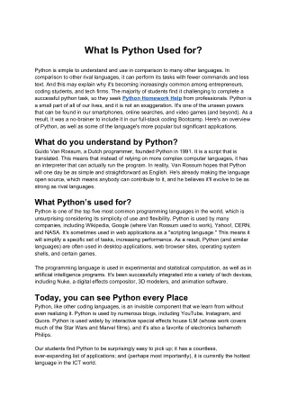 what is python used for