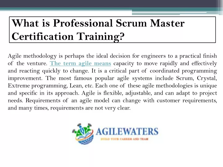 what is professional scrum master certification training