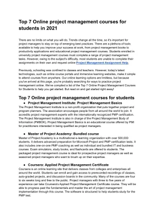 top 7 online project management courses