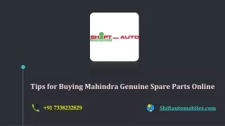 Tips for Buying Mahindra Genuine Spare Parts Online