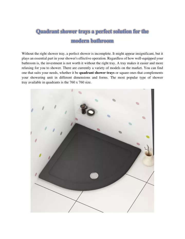quadrant shower trays a perfect solution for the