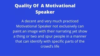 Quality of Motivational Speaker -Oyebola Olugbemi