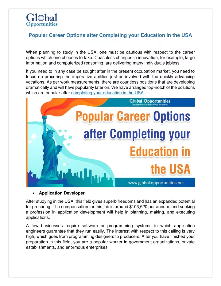 popular career options after completing your