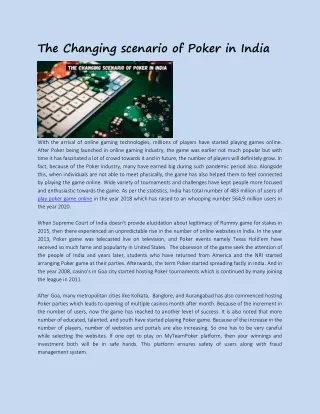 the changing scenario of poker in india