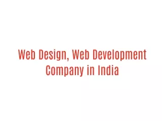 Web Design , Web Development Company India