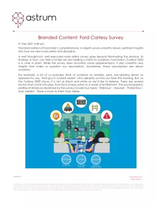 Branded content ford cartesy survey