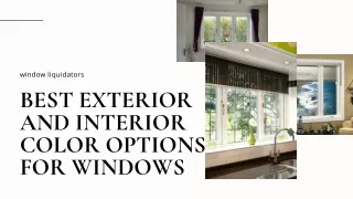 Best Exterior and Interior Color Options for Windows