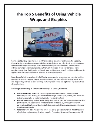 the top 5 benefits of using vehicle wraps