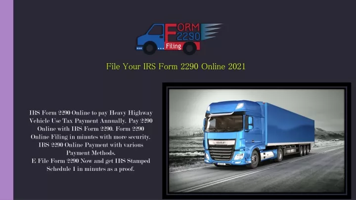 file your irs form 2290 online 2021