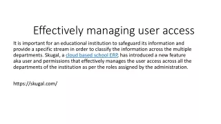 effectively managing user access