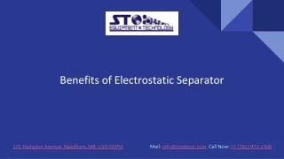 Benefits of Electrostatic Separator