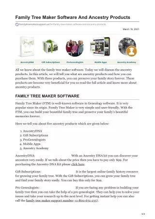 Family Tree Maker Software and Ancestry Products