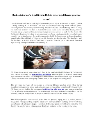 best solicitors of a legal firm in dublin