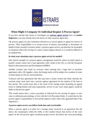 when might a company or individual require