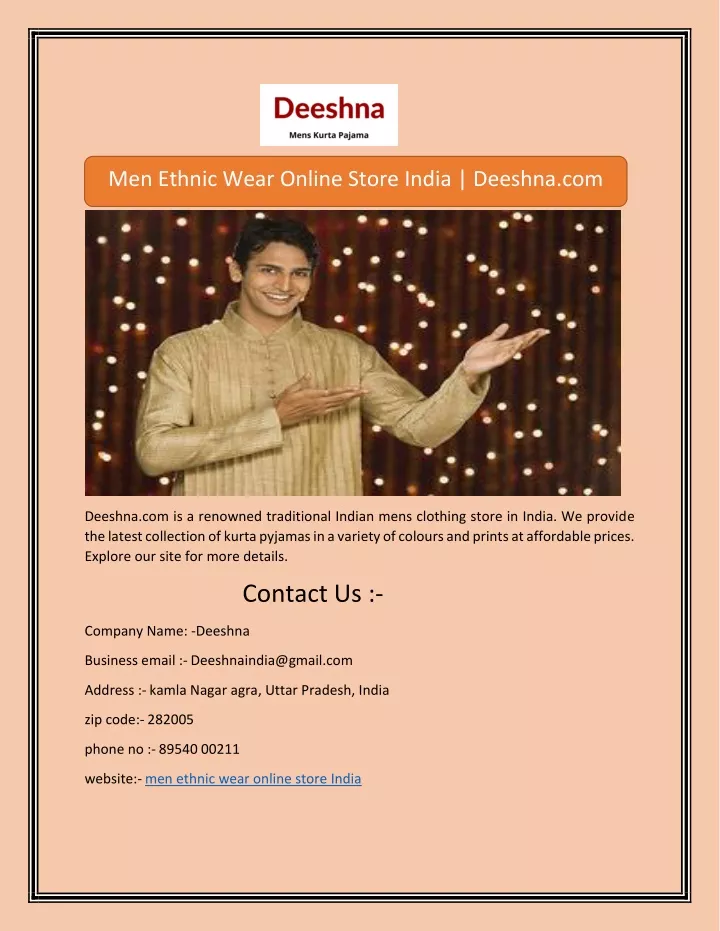 men ethnic wear online store india deeshna com