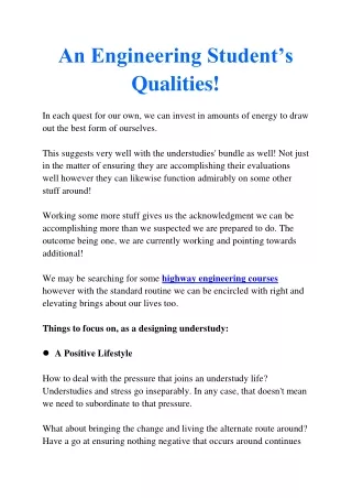 an engineering student s qualities