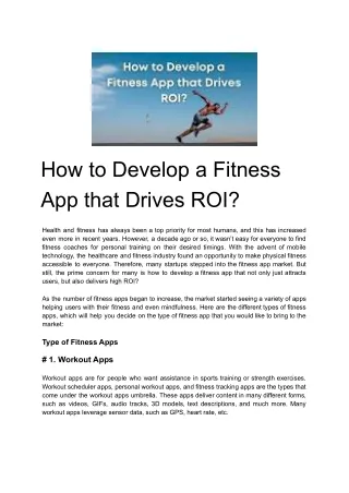 how to develop a fitness app that drives roi